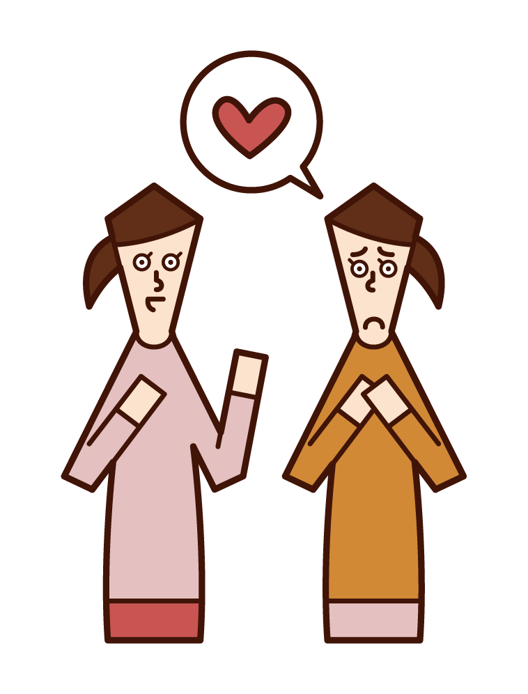 Illustration of a person (woman) who consults about love