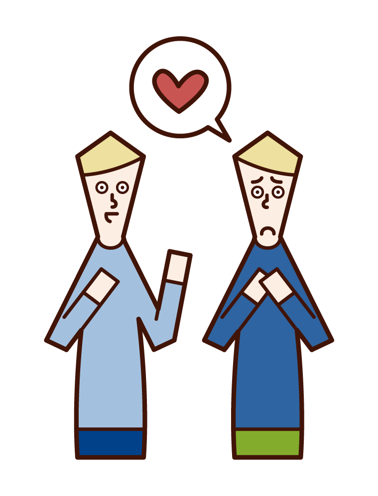 Illustration of a person (man) who consults about love