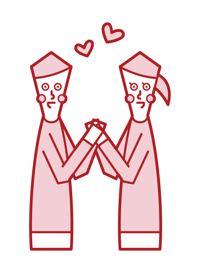 Illustration of a couple who love each other