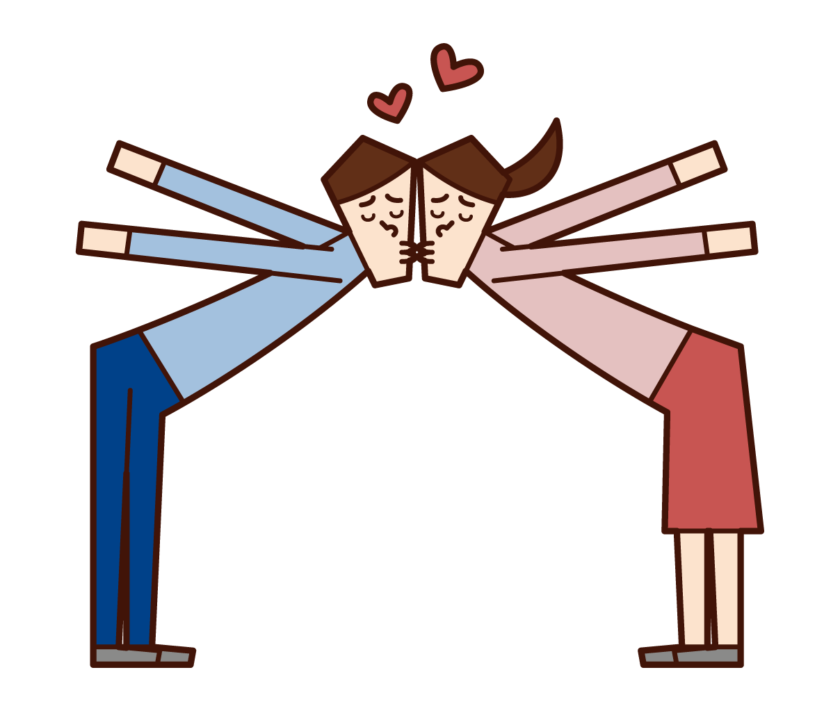 Illustration of couple kissing