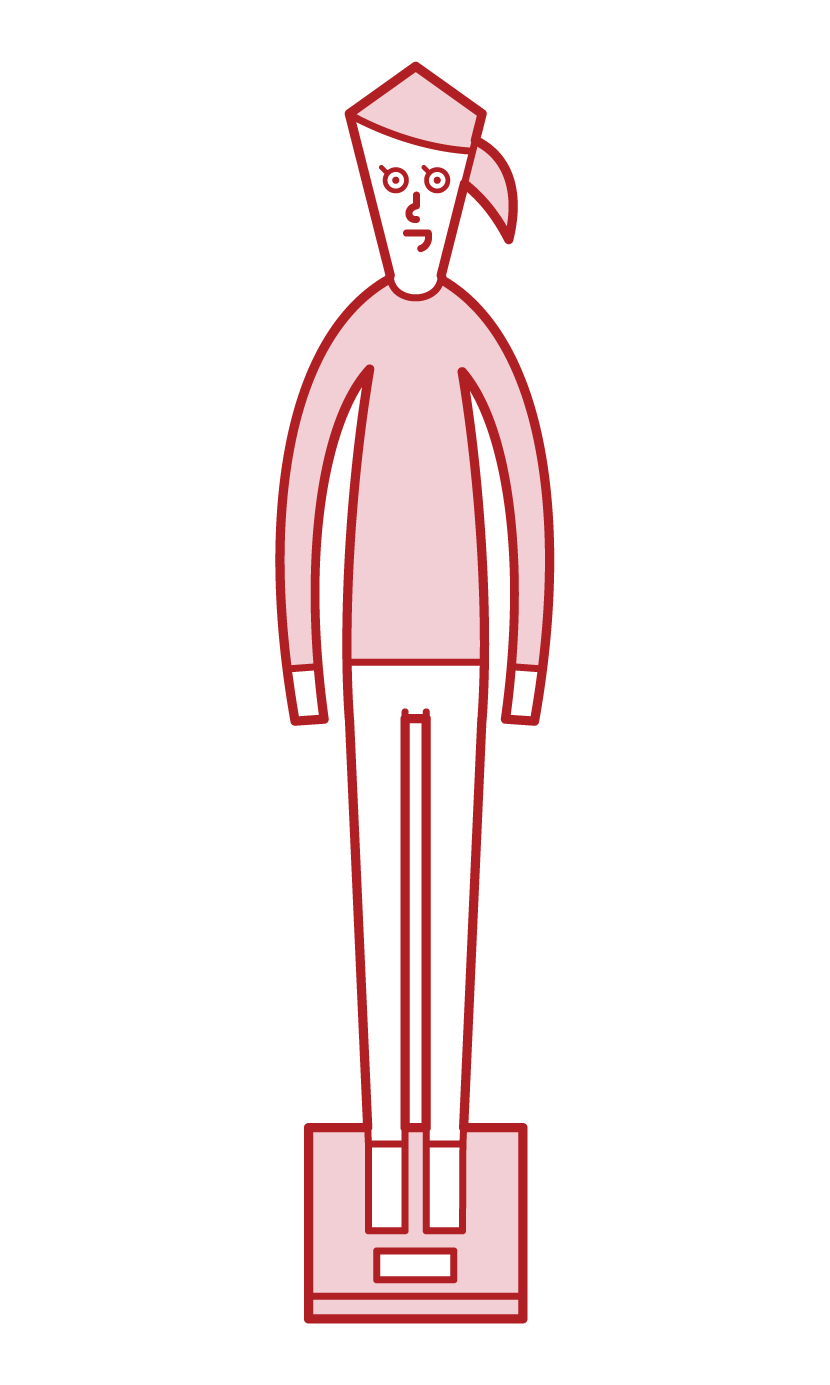 체중을 측정하는 사람 (여성)의 그림