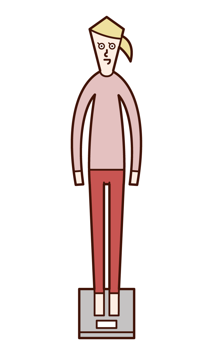 Illustration of a person (woman) who weighs
