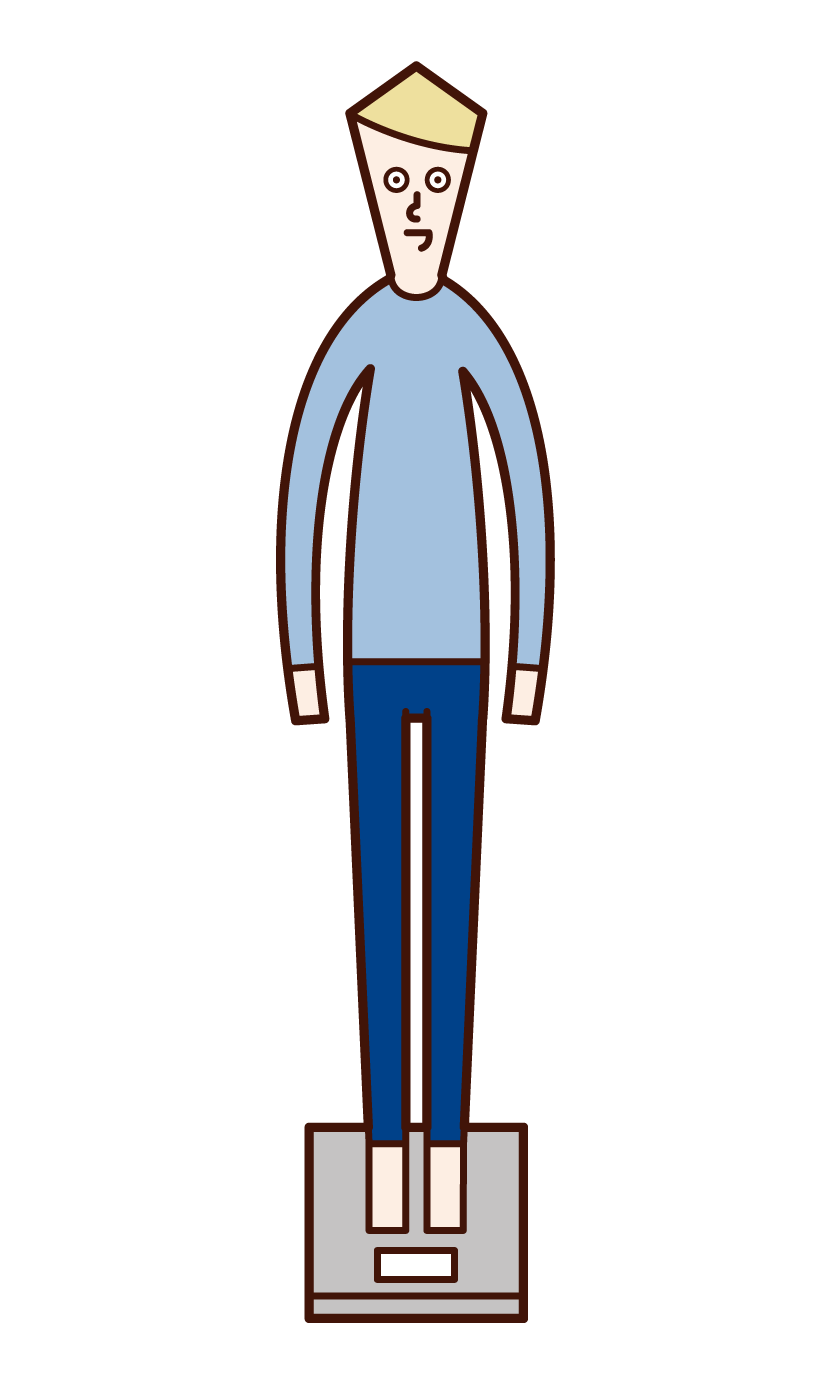 체중을 측정하는 사람 (남성)의 그림