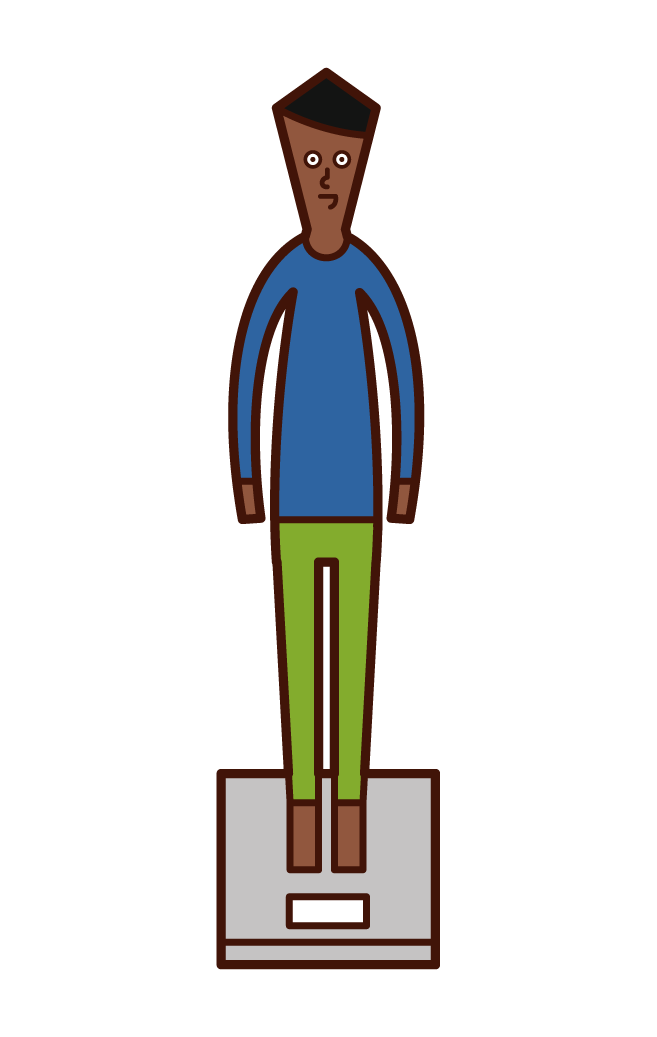 Illustration of a child (boy) weighing