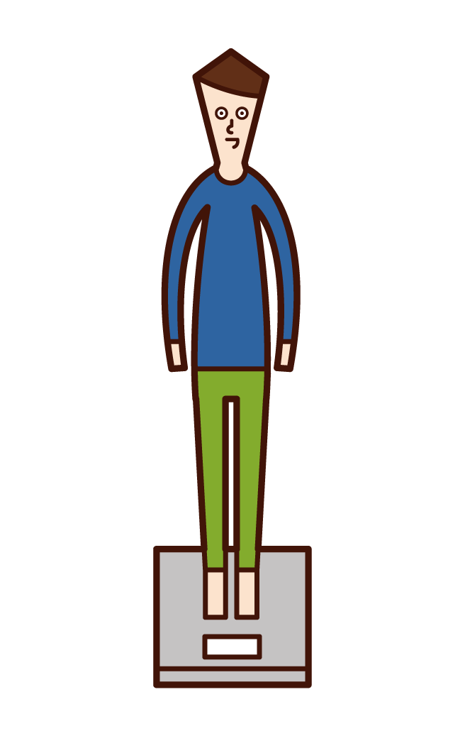 Illustration of a child (boy) weighing