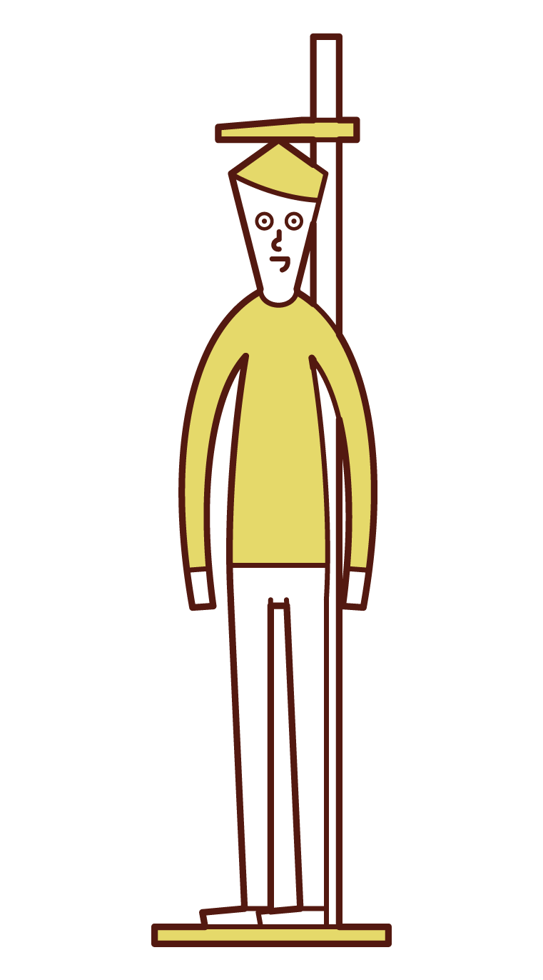 Illustration of a person (male) who measures height