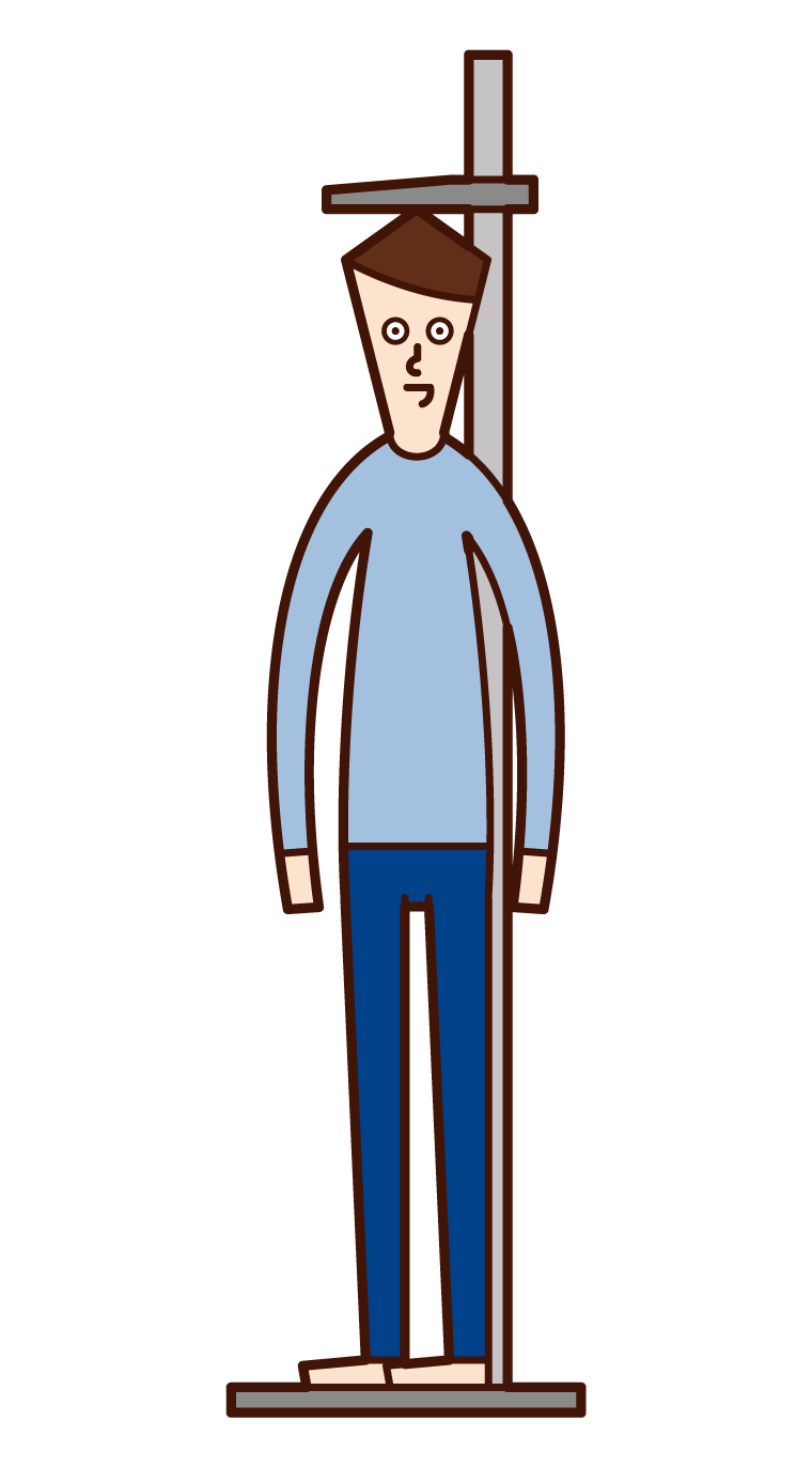 Illustration of a child (boy) measuring height