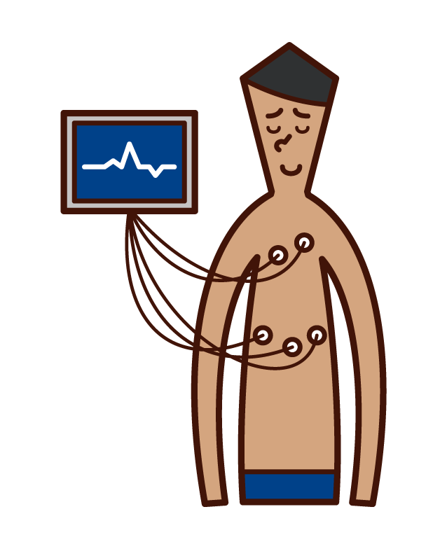 심전도 검사를 받은 사람(남성)의 그림입니다