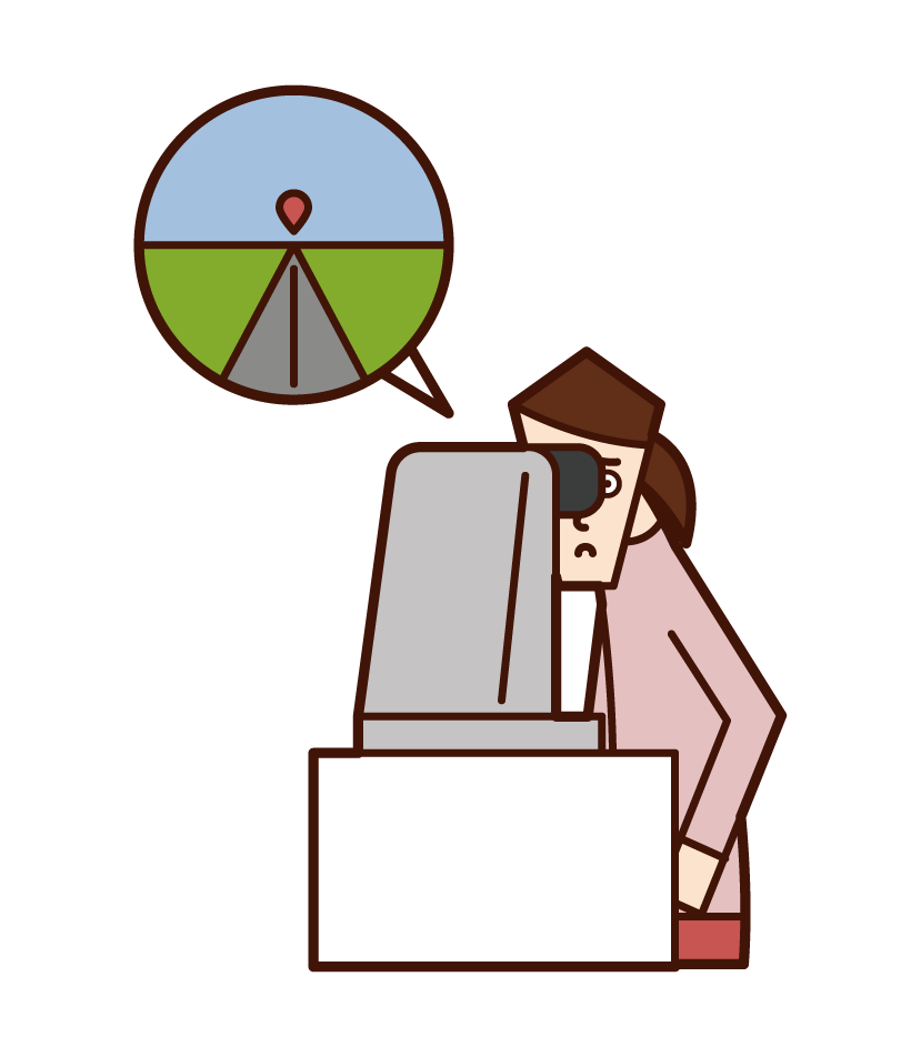 Illustration of a woman who is not good at intraocular pressure testing