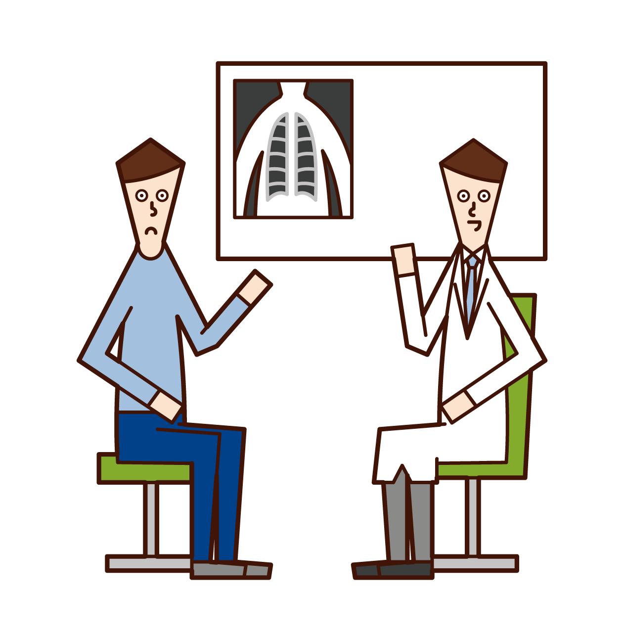 Illustration of a man undergoing intraocular pressure test