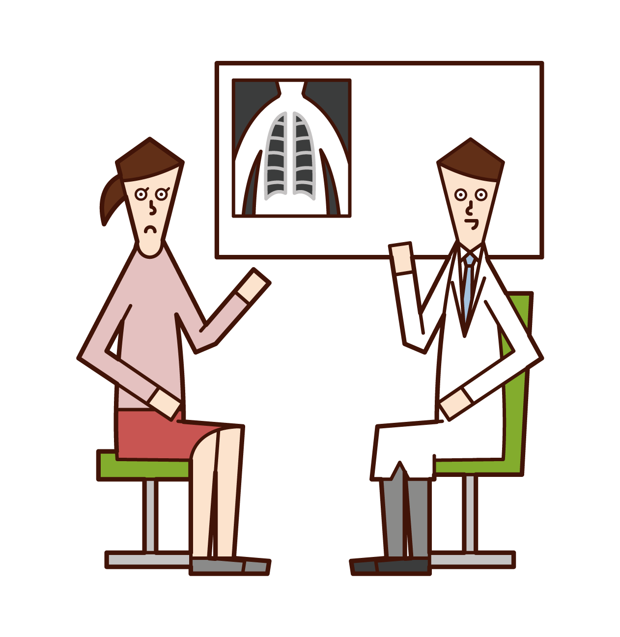 Illustration of a man undergoing intraocular pressure test