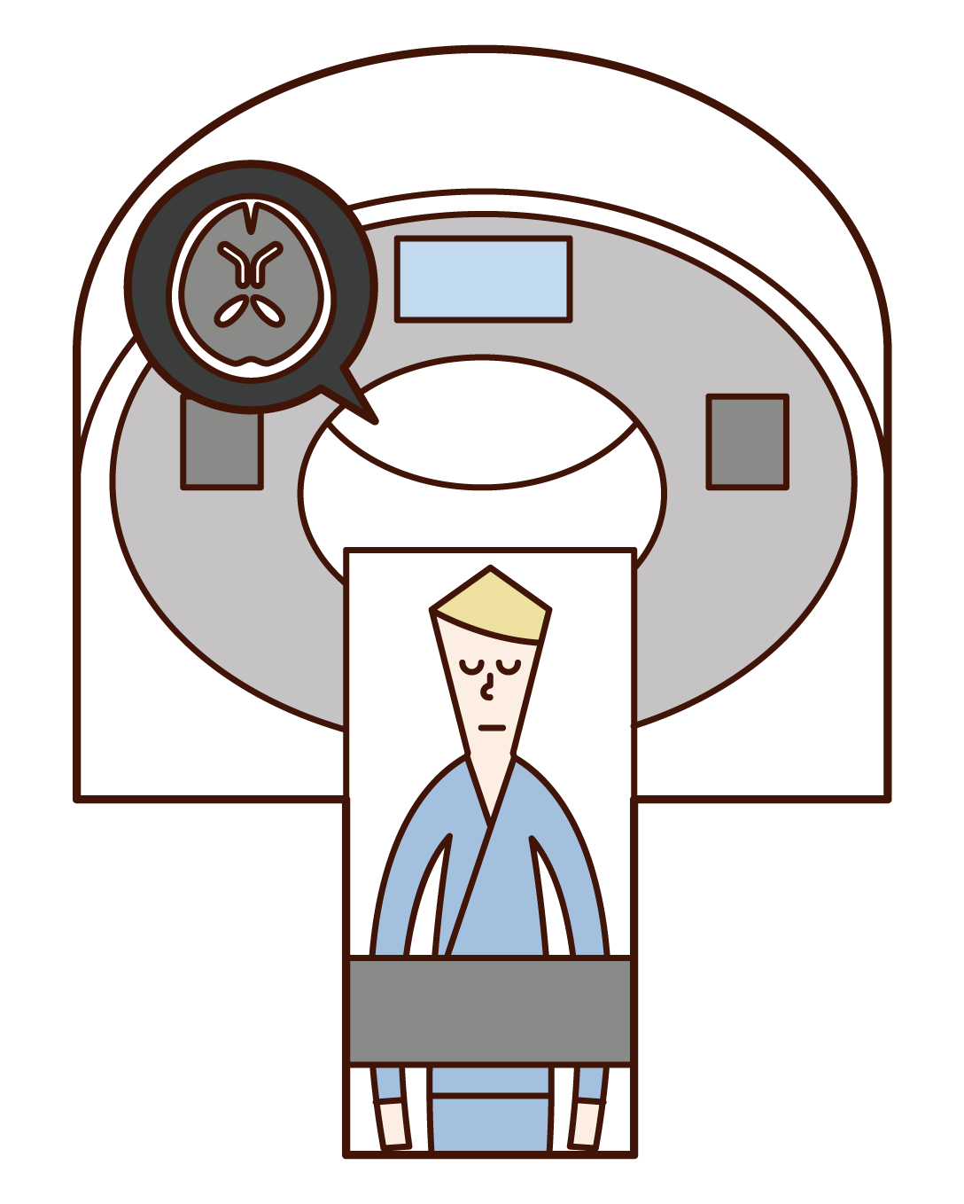 MRI 및 CT 검사를 받은 사람(남성)의 그림입니다