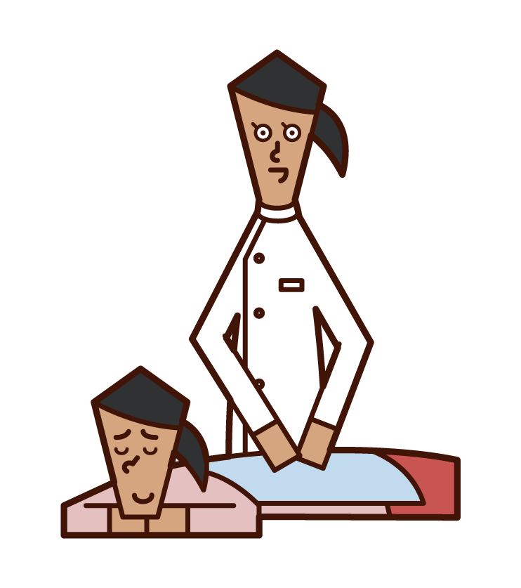 Illustration of a therapist and masseuse (female)
