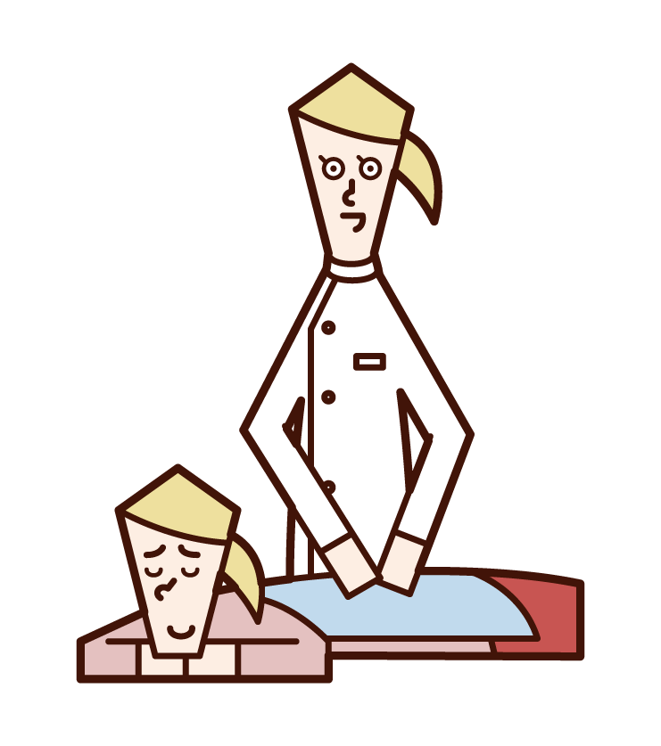 Illustration of a therapist and masseuse (female)
