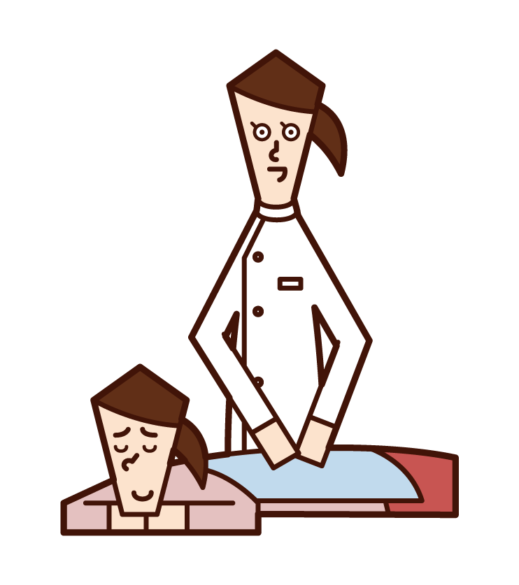 Illustration of a man rubbing his shoulders