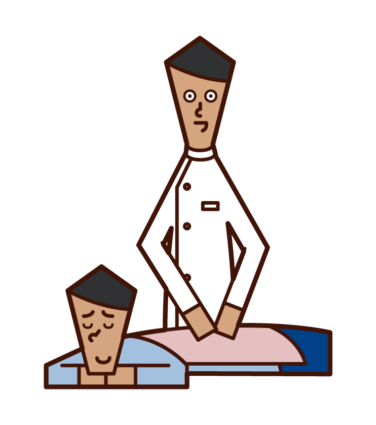 Illustration of a therapist and masseuse (male)
