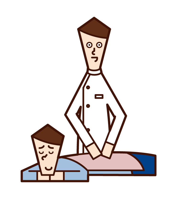 Illustration of a therapist and masseuse (male)