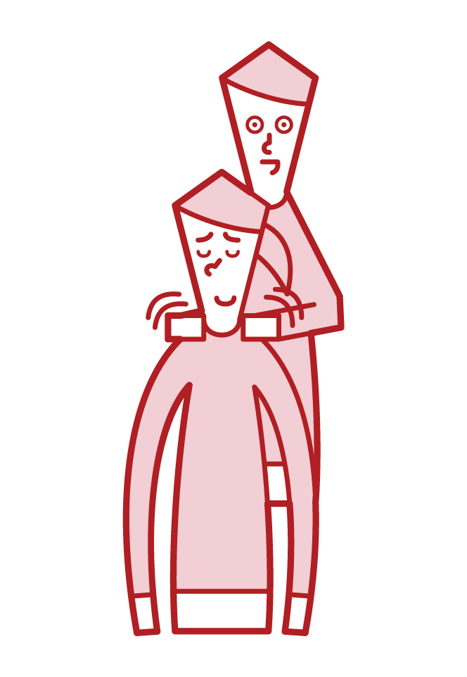 Illustration of a man rubbing his shoulders