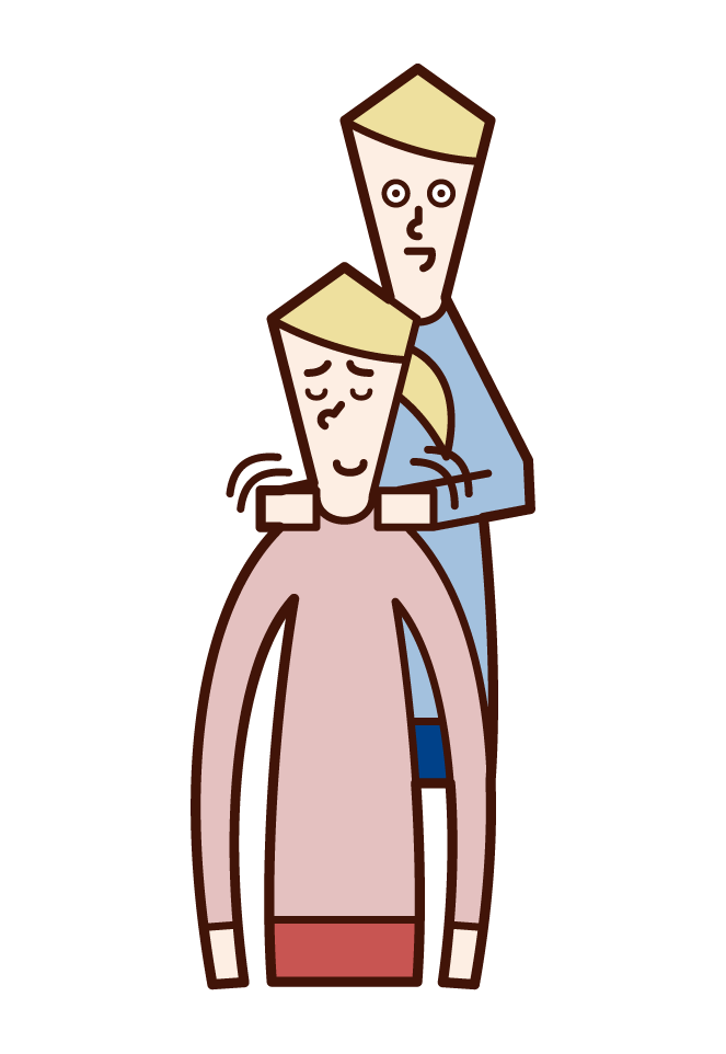 Illustration of a man rubbing his shoulders