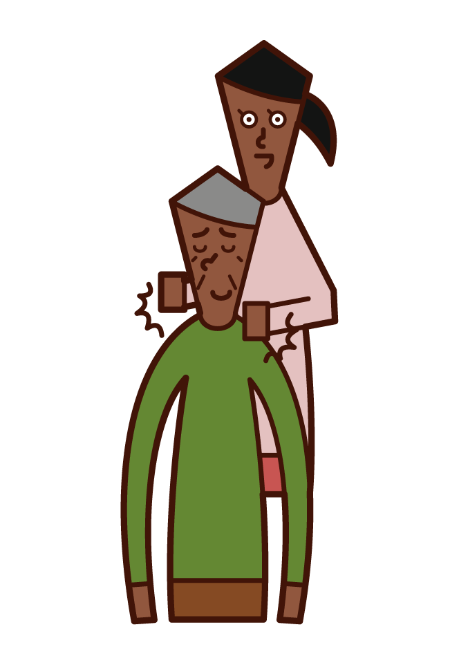 Illustration of a woman tapping her on the shoulder