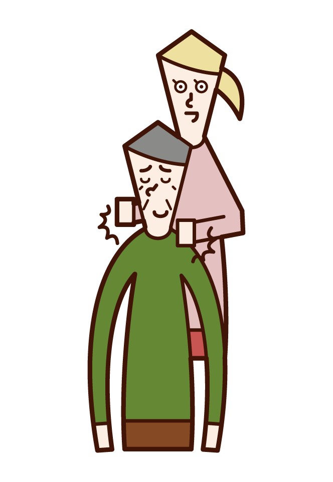 Illustration of a woman tapping her on the shoulder