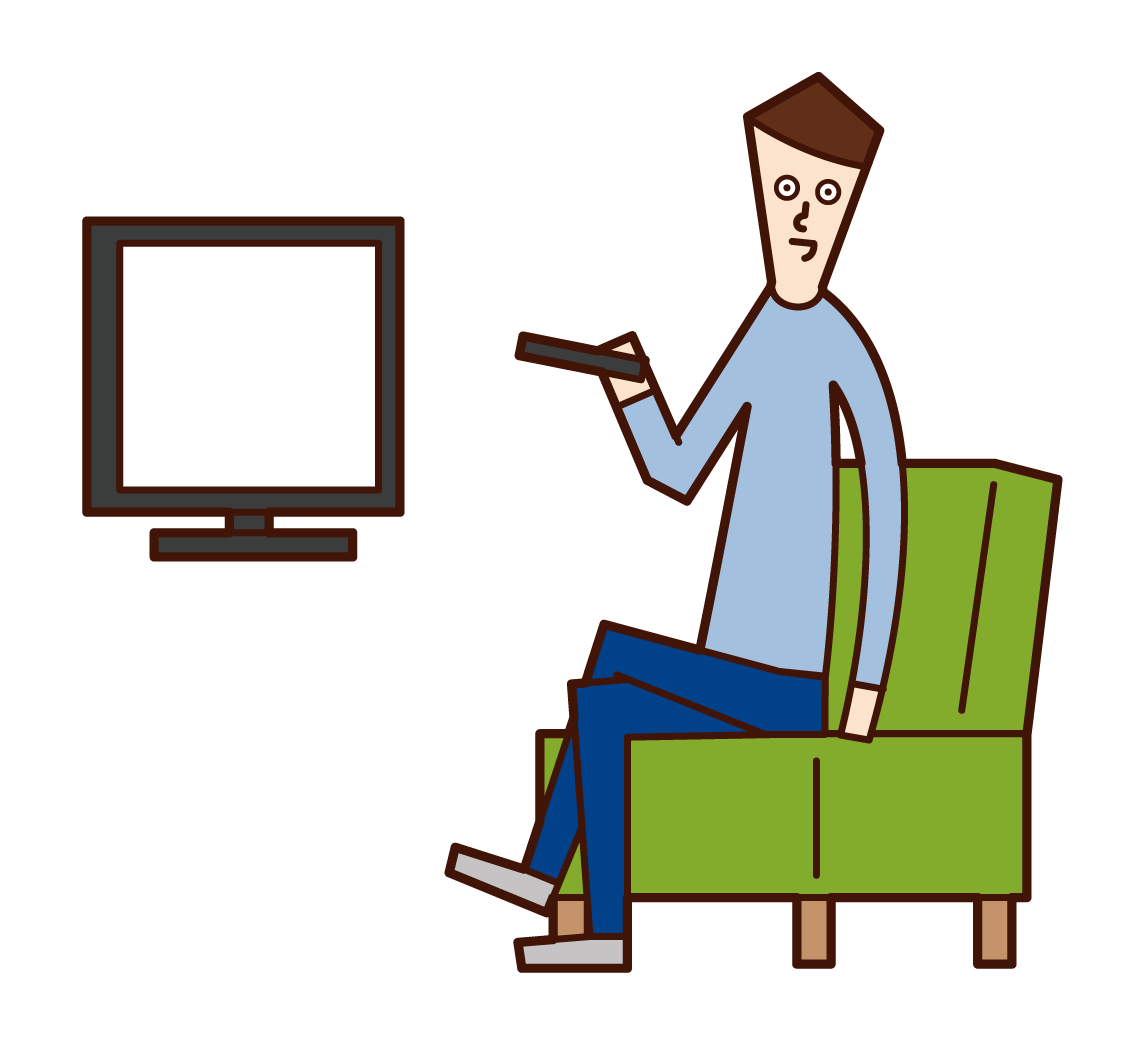 Illustration of a tv watcher (male)