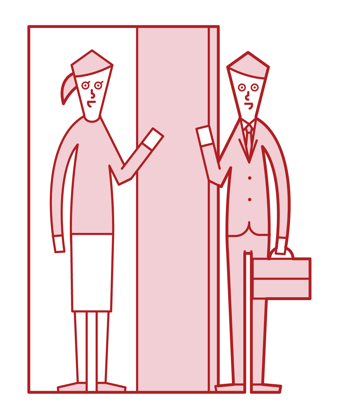Illustration of a visiting salesperson or salesperson (male)