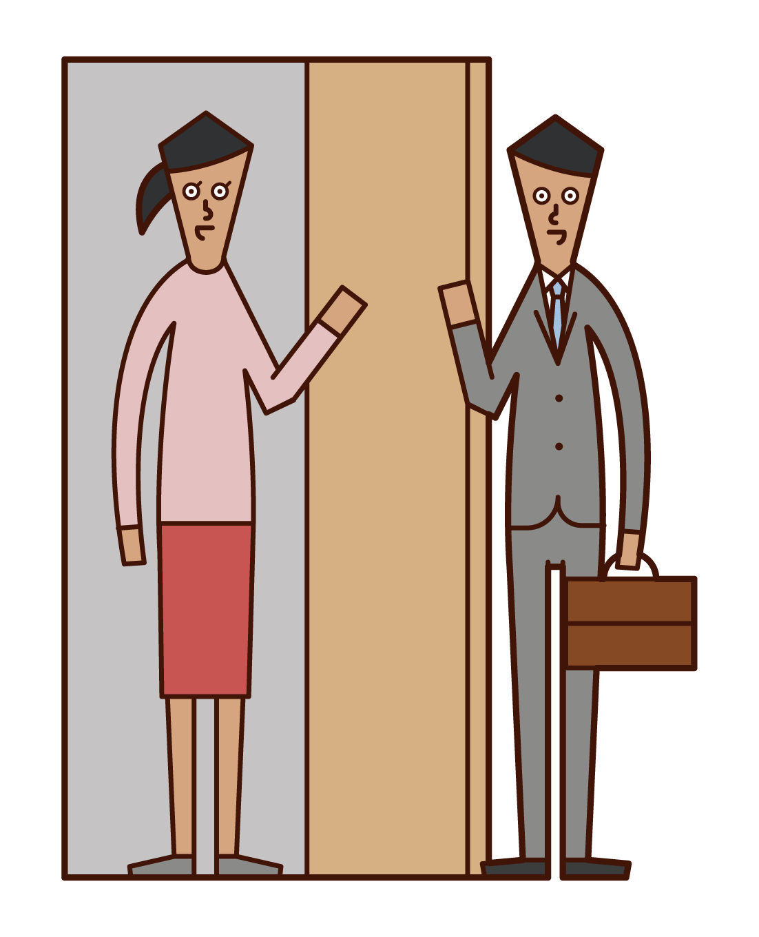 Illustration of a visiting salesperson or salesperson (male)