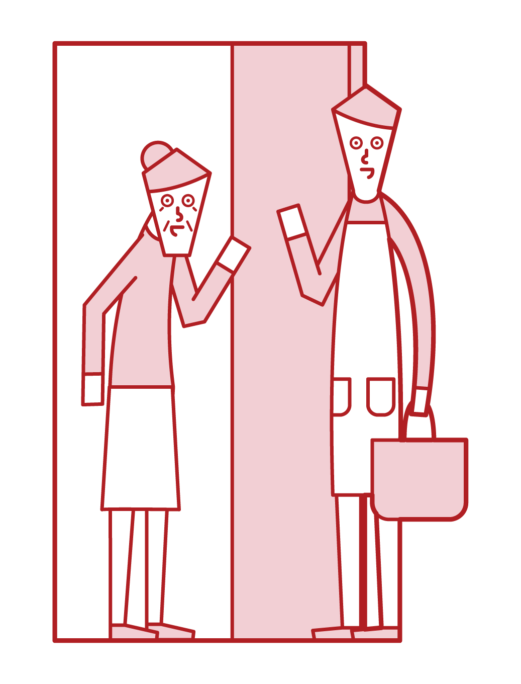 家庭傭工和探視護理人員（男性）的插圖