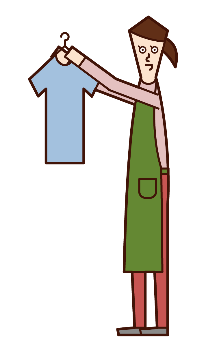 Illustration of care worker and home helper (man) who prepares meals