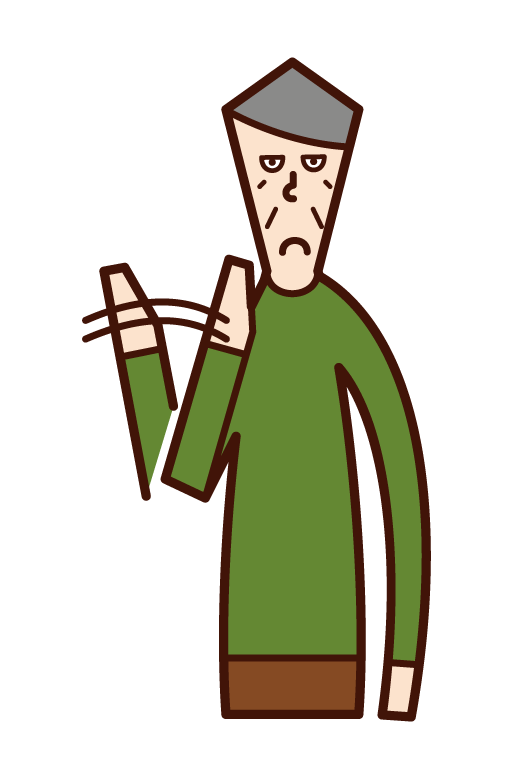Illustration of a person who refuses (old man)