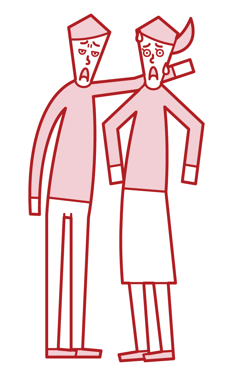 Illustration of a man threatening a woman