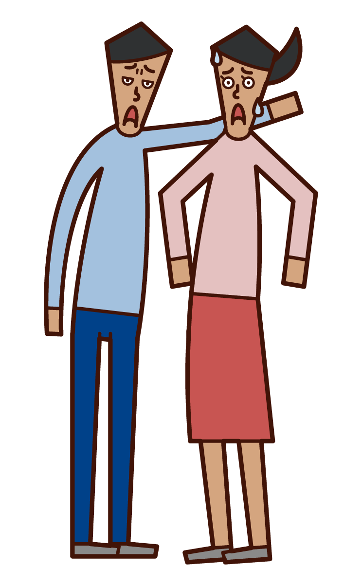 Illustration of a man threatening a woman