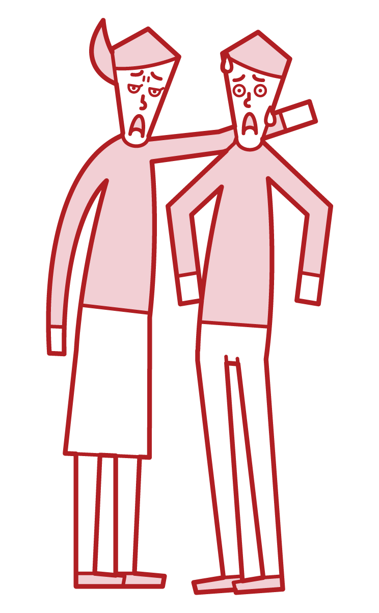 Illustration of a person (woman) threatening a woman