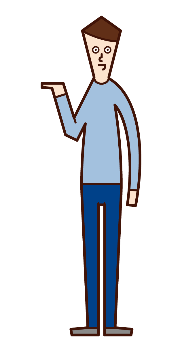 Illustration of a person (male) who provides guidance and customer service