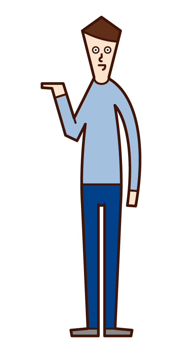 Illustration of a man looking for