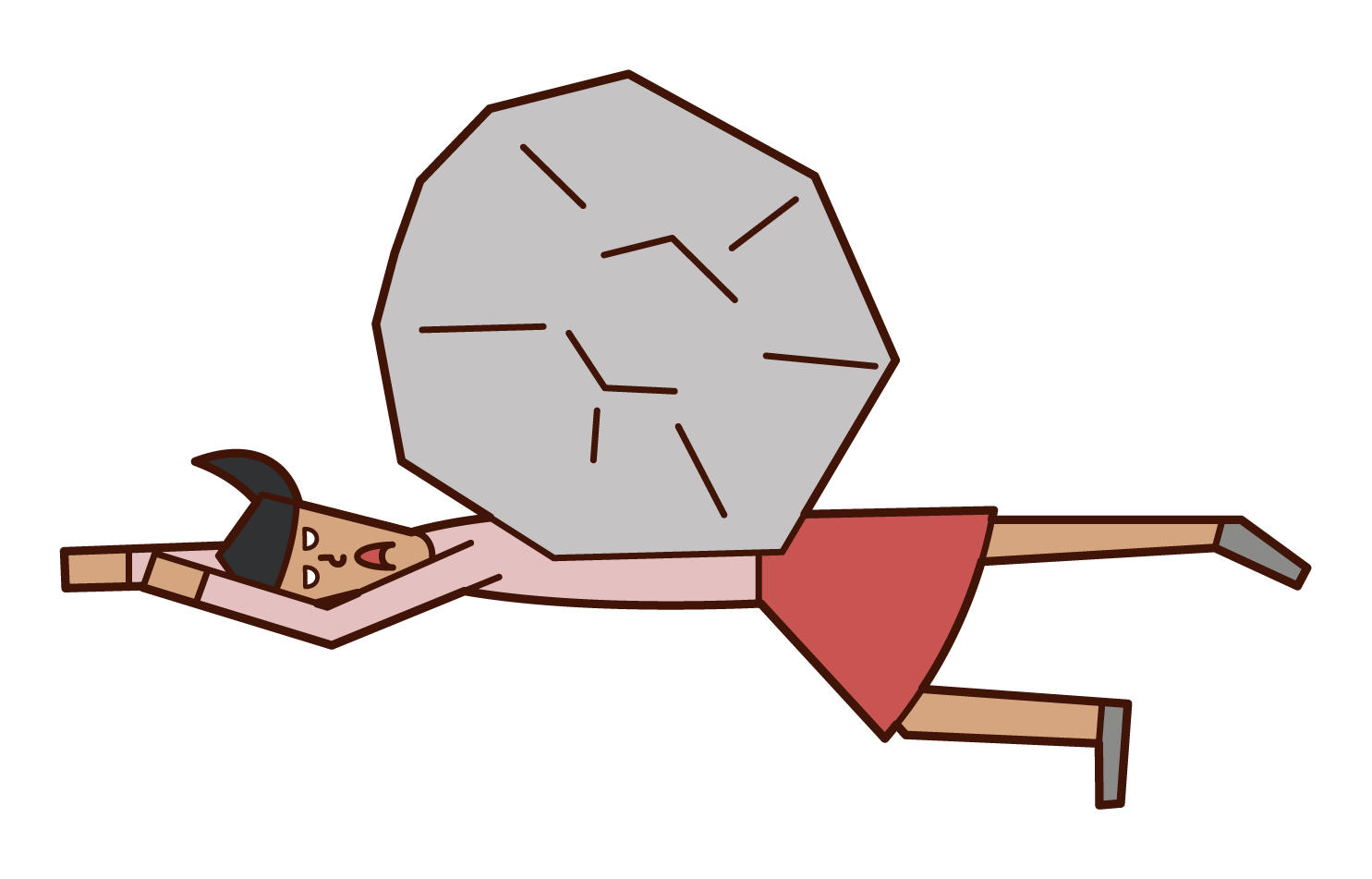 Illustration of a woman crushed by pressure