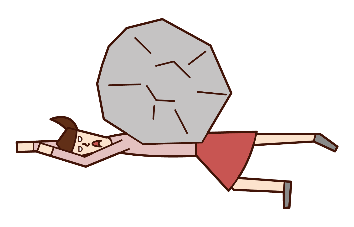 Illustration of a woman crushed by pressure