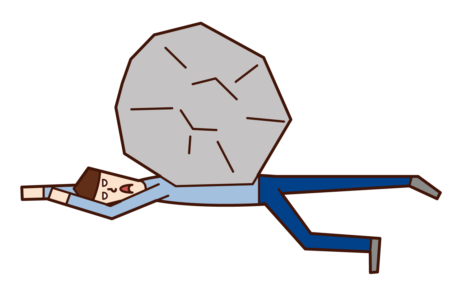 Illustration of a person (male) crushed by pressure