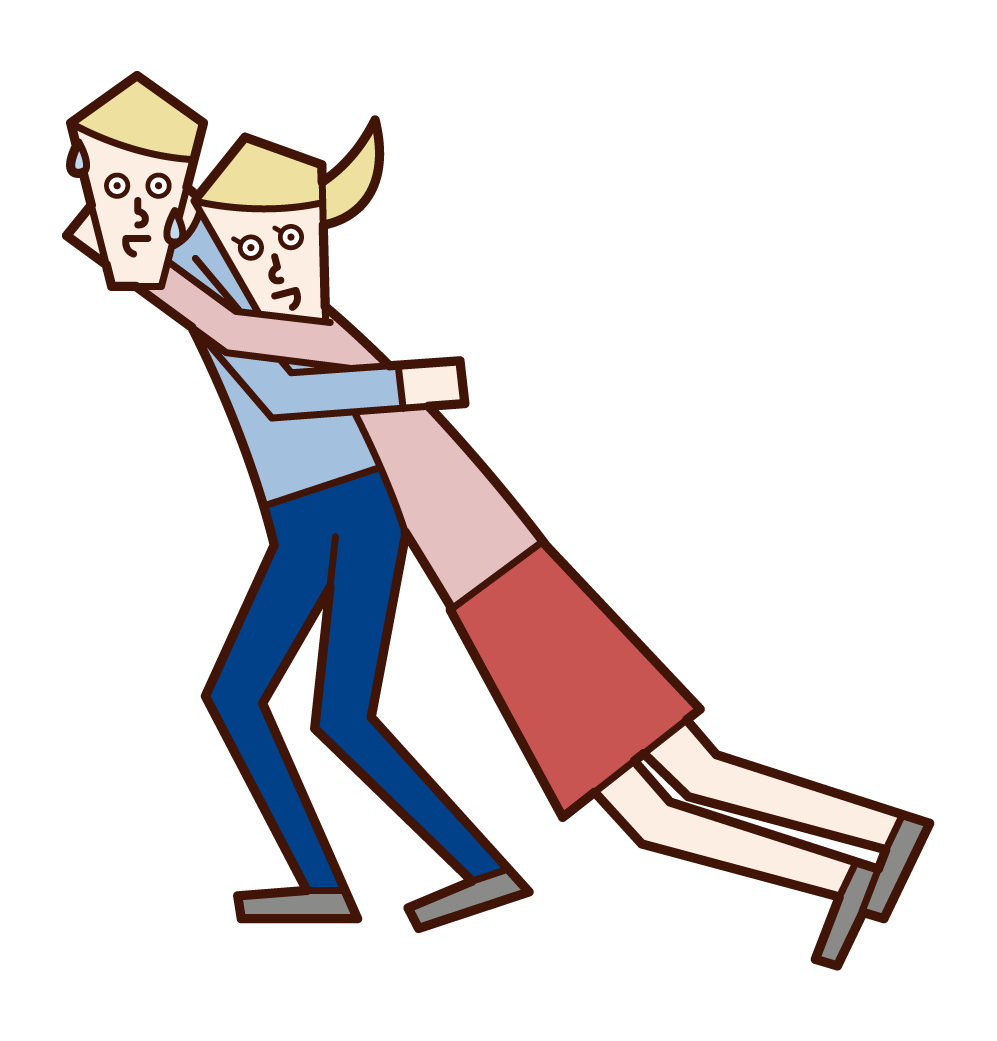 Illustration of a couple with rotten edges