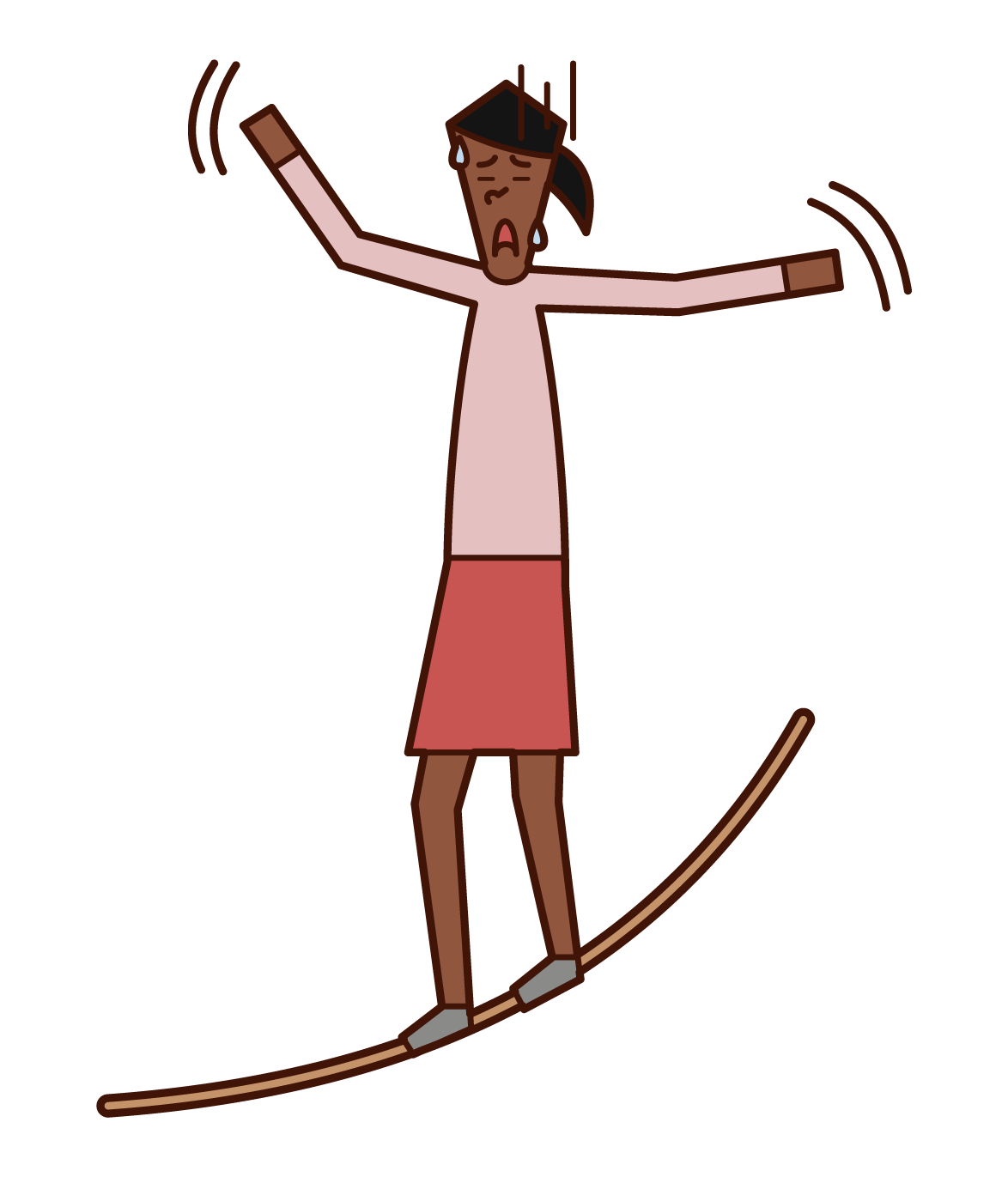 Illustration of a woman walking a tightrope