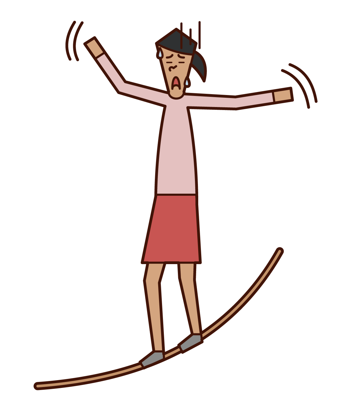 Illustration of a woman walking a tightrope