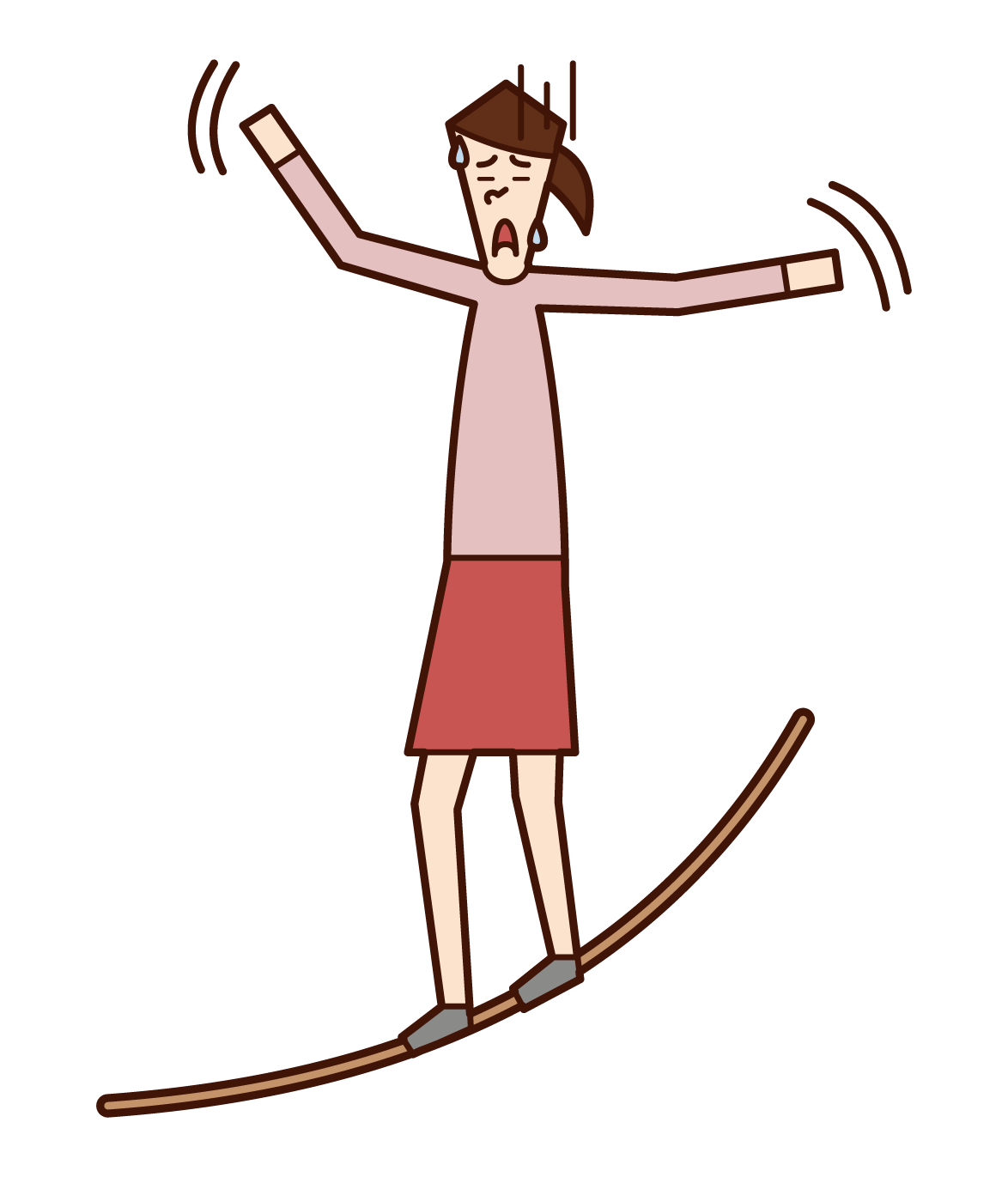 Illustration of a woman walking a tightrope