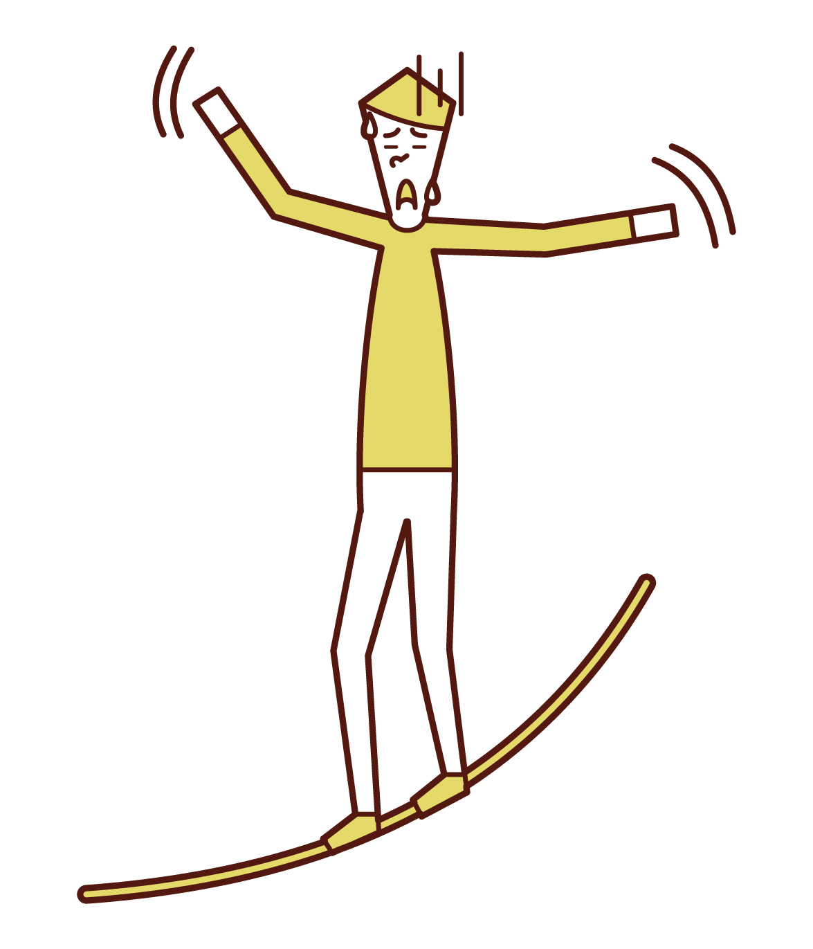 Illustration of a man walking a tightrope