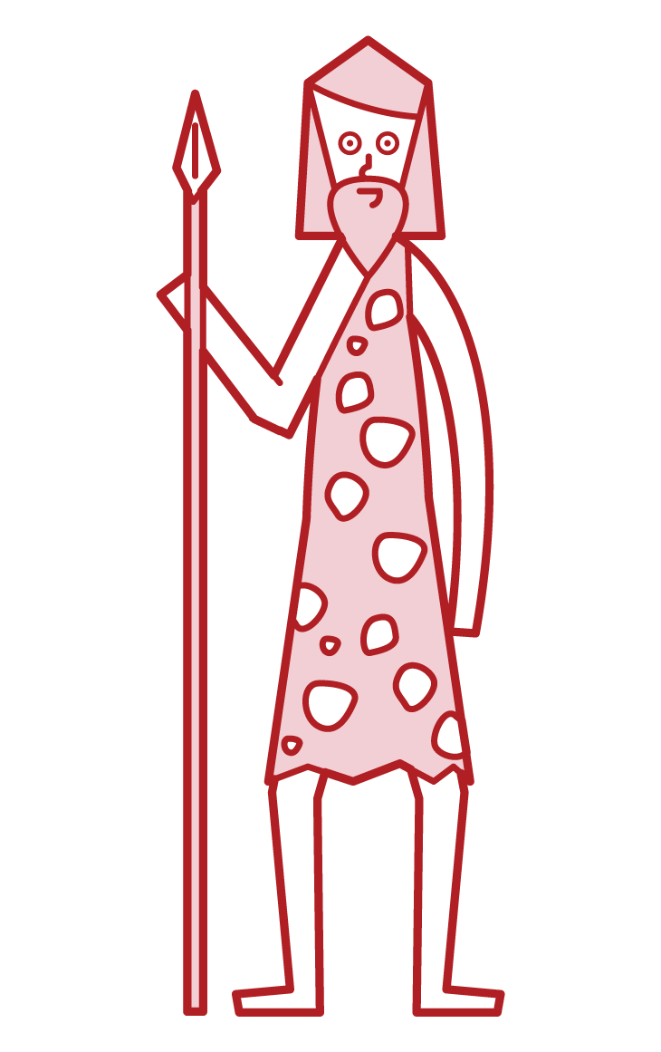 Illustration of a primitive man (male)