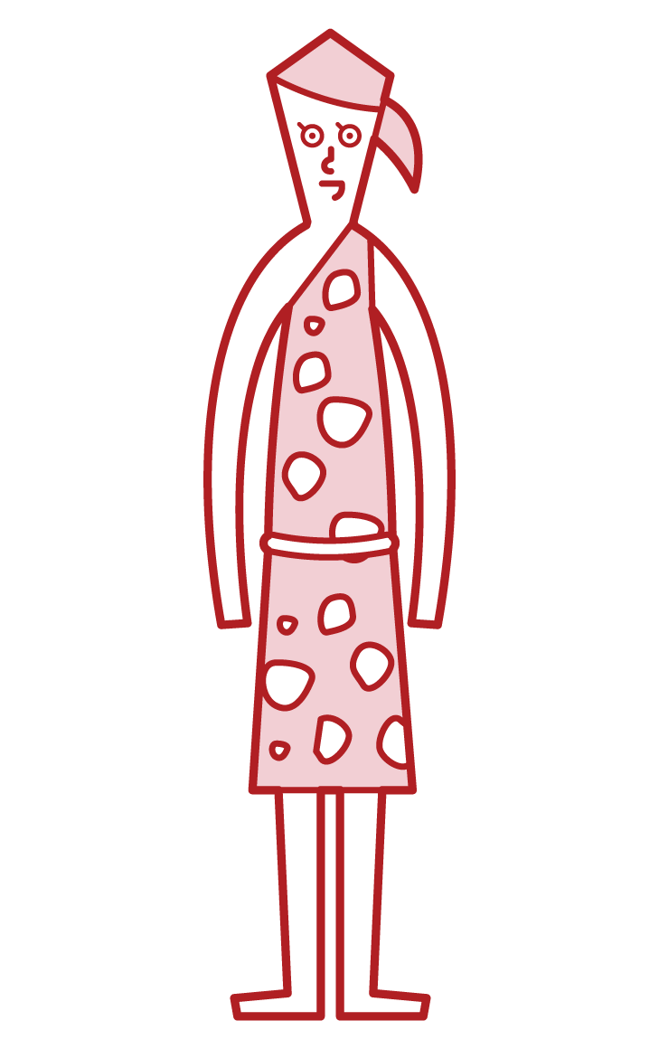 Illustration of a primitive man (female)