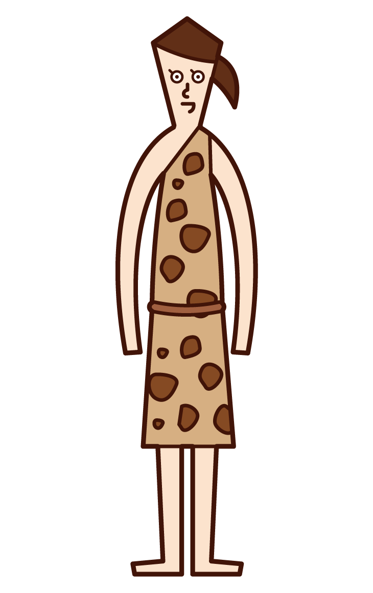 Illustration of a primitive man (female)