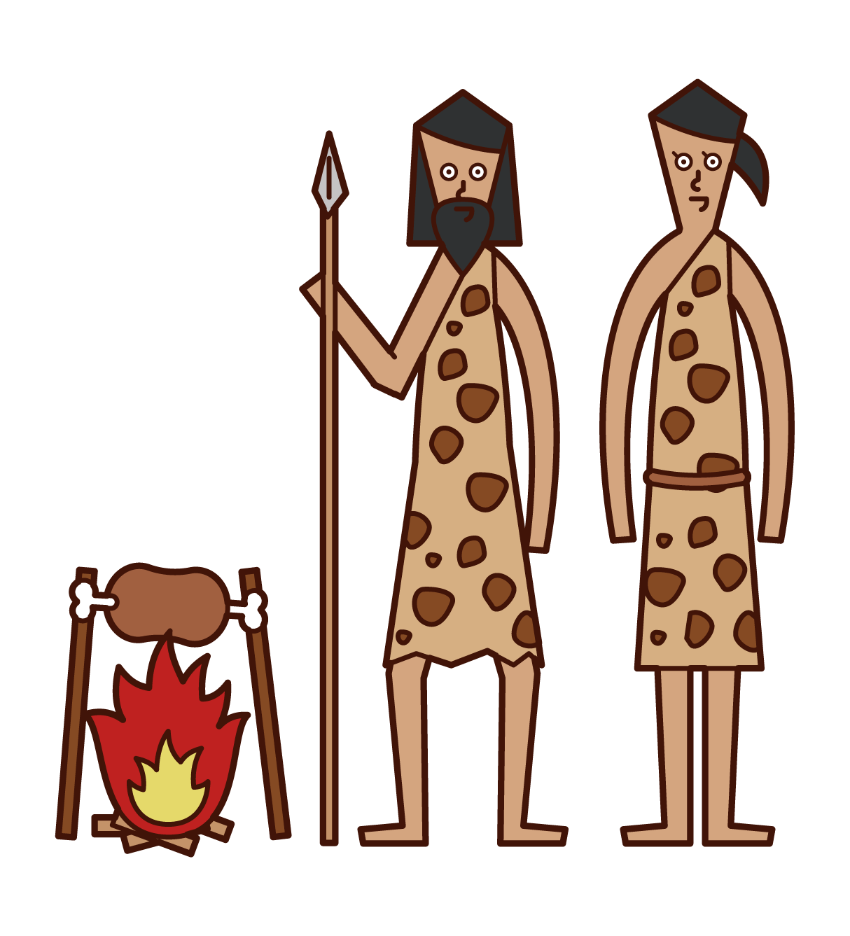 Illustration of a primitive couple