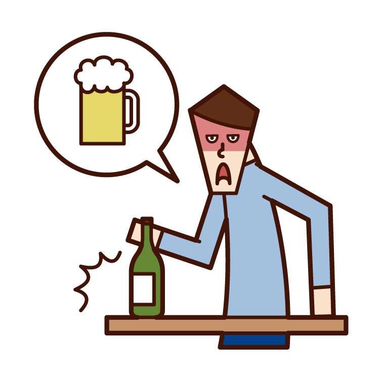 Illustration of alcohol harassment (male)