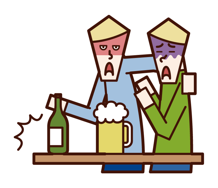 Illustration of alcohol harassment (male)